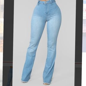 flair high waisted jeans.